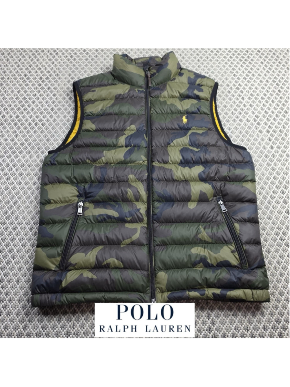 Polo Ralph Lauren Mens M Camo Packable Down Puffer Vest Camouflage Pony